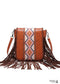 Boho Leather Carved Shoulder Bag